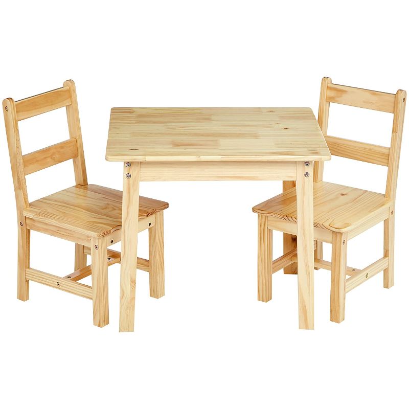 Photo 1 of Amazon Basics Kids Solid Wood Table and 2 Chair Set, Natural
OPENED BOX ITEM 