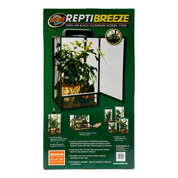 Photo 1 of Zoo Med ReptiBreeze Open Air Screen Cage, Large, 18 x 18 x 36-Inches
