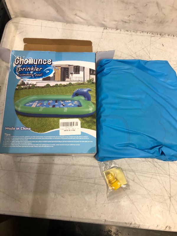 Photo 1 of Chomunce Splash Pad for Kids Inflatable Sprinkler Pool Outdoor Water Toys for Kid Ages 4-8 Summer Swimming Outside 3-in-1 Upgraded Spray Mat Birthday Gifts for 1 2 3 4 5 6 7 Years Old Boys and Girls