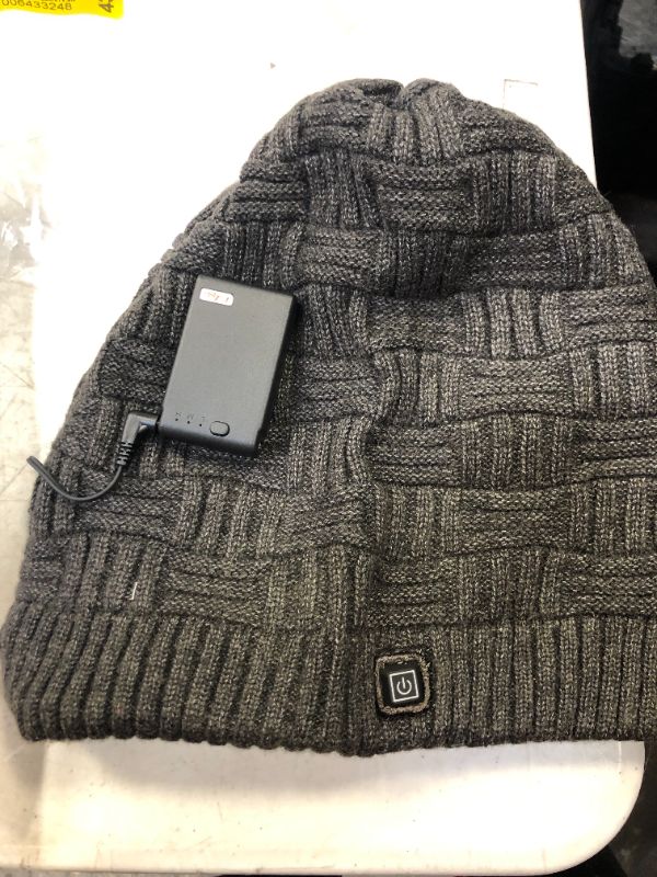 Photo 1 of DARK GREY BEANIE UNISEX HEATING -- MUST CONNECT BATTERY IN ORDER FOR IT TO OPERATE 
