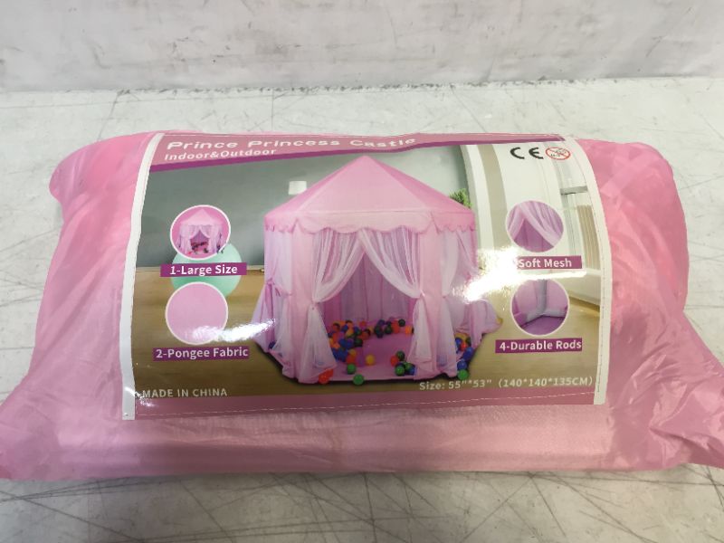 Photo 3 of PRINCE PRINCEASS CASTLE PINK -- COMES WITH FAIRY LIGHTS BATTERY OPERATED 55X53 INCHES (PLASTIC BALLS NOT INCLUDED) 