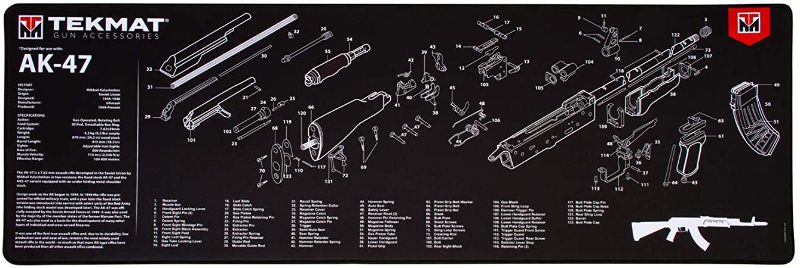 Photo 1 of TekMat Ultra Gun Cleaning Mat for use with AK-47, Black, 15" x 44"
