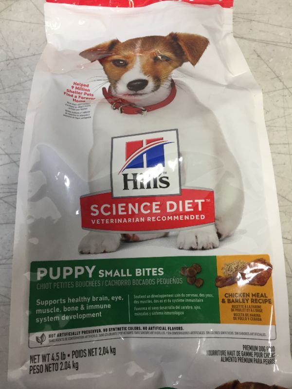 Photo 2 of Hill's Science Diet Puppy Healthy Development Small Bites Dry Dog Food, 4.5-lb bag --- EXP 08/2023