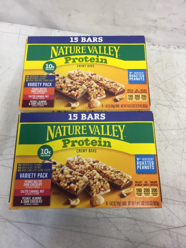 Photo 2 of (2 PACKS ) Nature Valley Chewy Granola Bars, Protein Variety Pack, Gluten Free, 21.3 oz, 15 ct--- EXP  03/30/2022