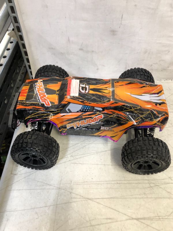 Photo 3 of DEERC 200E Large Brushless RC Cars for Adults 1:10 RC Trucks,60 KM/H High Speed 2021 Upgraded Remote Control Car,Extra Shell LED Headlight All Terrain Off Road Monster Truck for Boys,2 Battery 40+ Min---ITEM IS DIRTY---COULD NOT TEST---BOX IS DAMAGED FROM