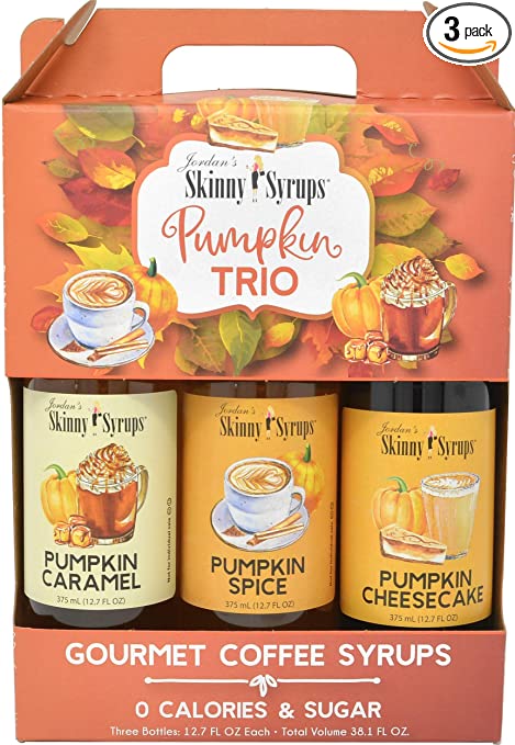 Photo 1 of 
Jordans Sugar Free Skinny Syrups 3 Pack: Pumpkin Spice, Pumpkin Caramel, Pumpkin Cheesecake
Expires 7/26/2023