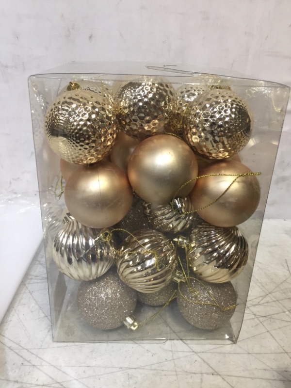 Photo 2 of 36pcs Christmas Ball Ornaments Shatterproof Christmas Decorations Tree Balls for Holiday Wedding Party Decoration, Tree Ornaments Gold Cord Included