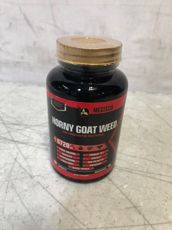 Photo 2 of 10in1 Horny Goat Weed Capsules 6720 Mg, with Panax Ginseng Root, Tribulus Terrestris, Ashwagandha Root, Maca Root & Others - Performance, Energy Booster, Memory Support - 90 Caps 3-Month Supply
Expires: 3/2024