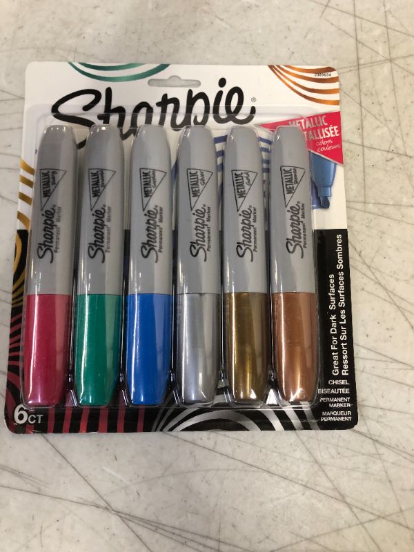 Photo 2 of Sharpie 6pk Permanent Marker Metallic Chisel Tip Multicolor