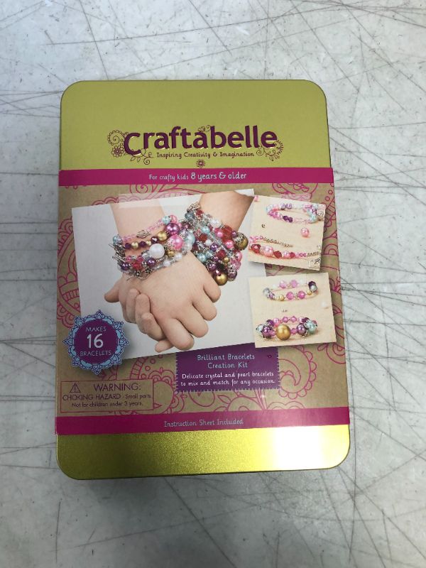 Photo 2 of Craftabelle – Brilliant Bracelets Creation Kit – Bracelet Making Kit – 492pc Jewelry Set with Crystal and Pearl Beads – Arts & Crafts for Kids Aged 8 Years + (CF2442Z)
