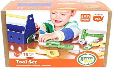 Photo 1 of Green Toys Tool Set, Blue - 15 Piece Pretend Play, Motor Skills, Language & Communication Kids Role Play Toy. No BPA, phthalates, PVC. Dishwasher Safe, Recycled Plastic, Made in USA.
