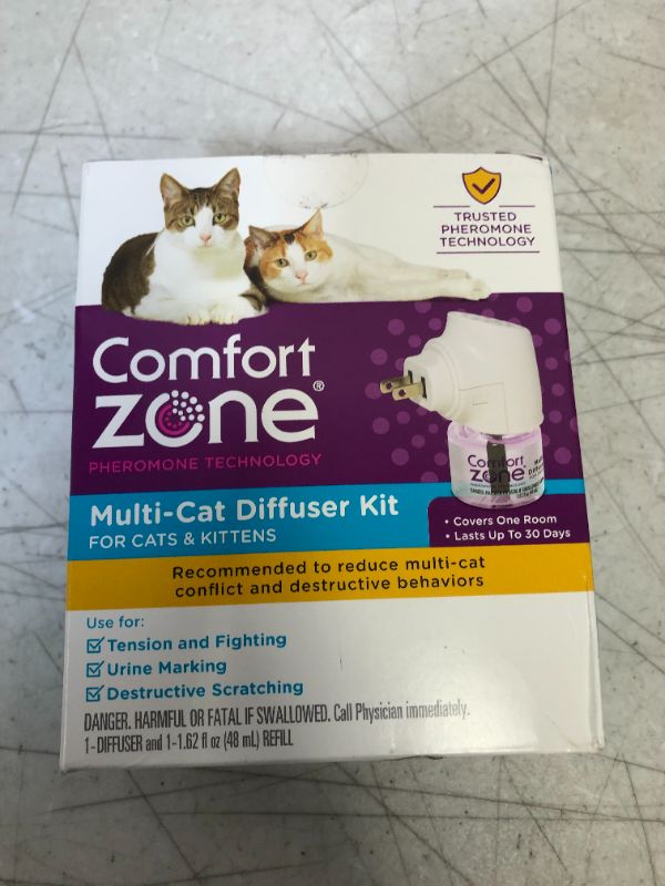 Photo 3 of 1 Diffuser Plus 1 Refill | Comfort Zone Multi-Cat Calming Kit (Starter Pack) for a Peaceful Home | Veterinarian Recommend | Stop Cat Fighting and Reduce Scratching, & Other Problematic Behaviors
