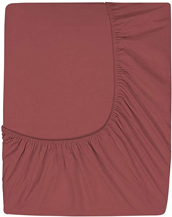 Photo 1 of Comfy Basics Prime Deep Pocket Fitted Sheet - Brushed Velvety Microfiber - Breathable, Extra Soft and Comfortable - Winkle, Fade, Stain Resistant (Burgundy, Full)
