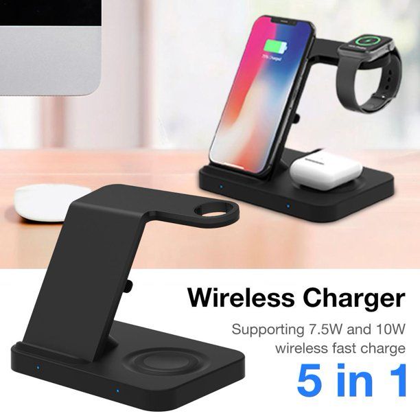 Photo 1 of  5 in 1 Wireless Charger Wireless Charging Stand Fast Wireless Charging Station for Mobile Phones
