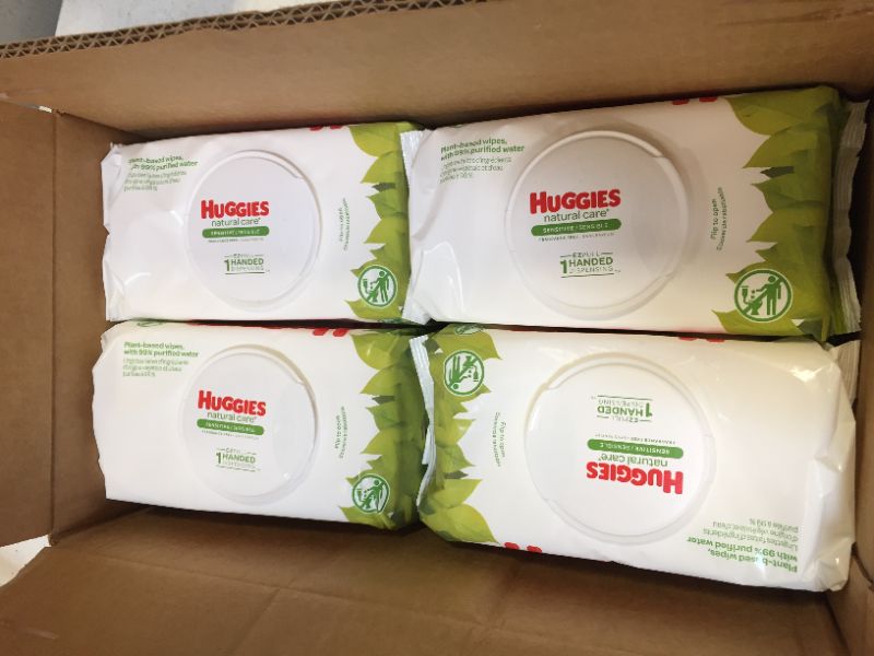 Photo 2 of Baby Wipes, Huggies Natural Care Sensitive Baby Diaper Wipes, Unscented, Hypoallergenic, 1 Flip-Top Packs (56 Wipes Total) -- 8 PCK
EXP 10/2023
