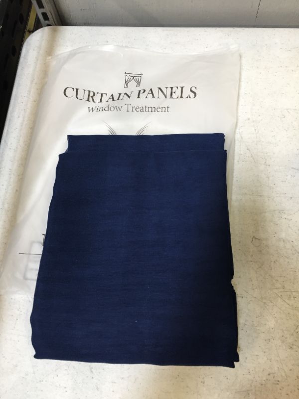 Photo 1 of Anjee Sheer Window Curtains, Rods Pocket Voile Fabric Drapes/Panels/Treatments for Living Room/Kitchen/Bedroom, 52” x 63”, Set of 2, Navy Blue
