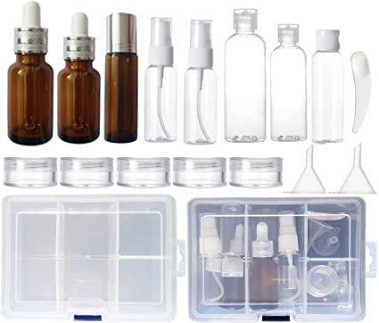 Photo 1 of 17 Pcs Leak Proof Bottles Set,Travel Size Accessories Containers for Toiletries,for Shampoo Cream Conditioner Lotion Soap Body Wash Essential Oil,Perfect for Business Travel Vacation and Camp Etc. (2 PACK) 
 