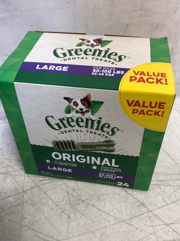 Photo 1 of Greenies Dental Chews Value Tub 36 Oz Large Dog, Pack of 6

