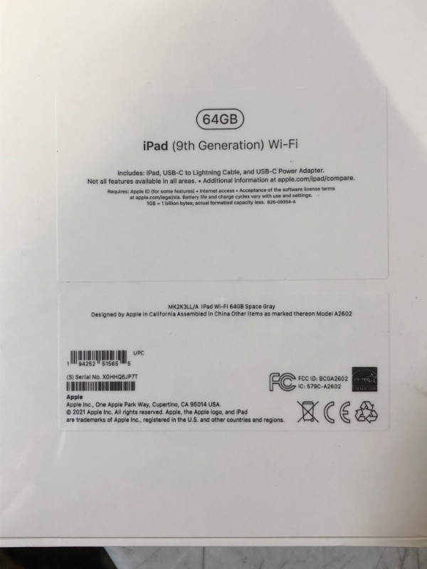 Photo 1 of 2021 Apple 10.2-inch iPad (Wi-Fi, 64GB) - Space Gray
