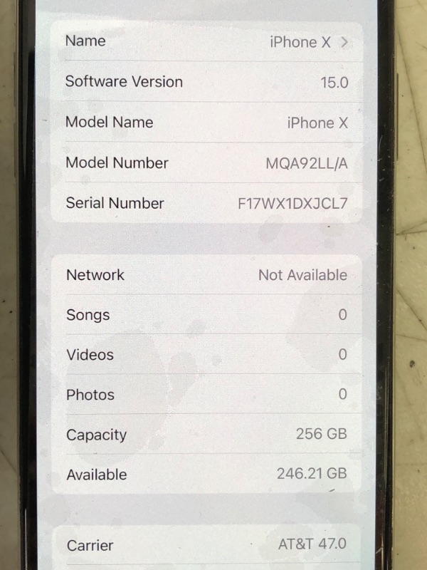 Photo 1 of Apple iPhone X, 256GB, Silver - Unlocked (Renewed Premium) USED 
