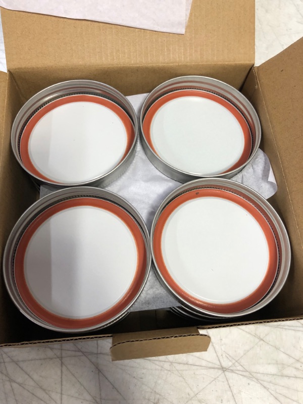 Photo 2 of 20 Pack Mason Jar Lids and Rings for Canning Jars Wide Mouth, Split-Type Lids Leak Proof, Reusable and Secure Ball Canning Jar Lids Caps with Silicone Seals (86mm, Silver)
