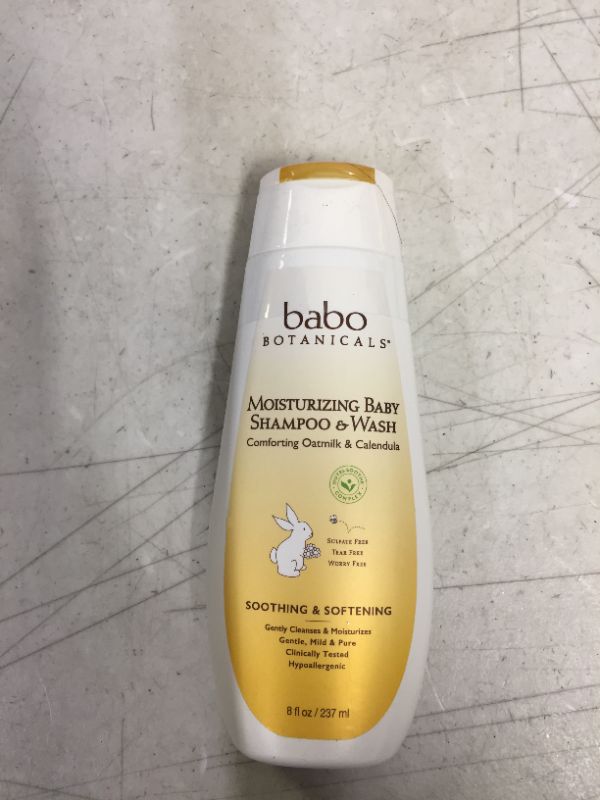Photo 2 of Babo Botanicals Moisturizing Plant-Based 2-in-1 Shampoo & Wash - with Organic Calendula & Oat Milk - For Babies, Kids & Adults with Sensitive or Dry Skin & Scalp - Hypoallergenic & Vegan - 8 fl. oz.
