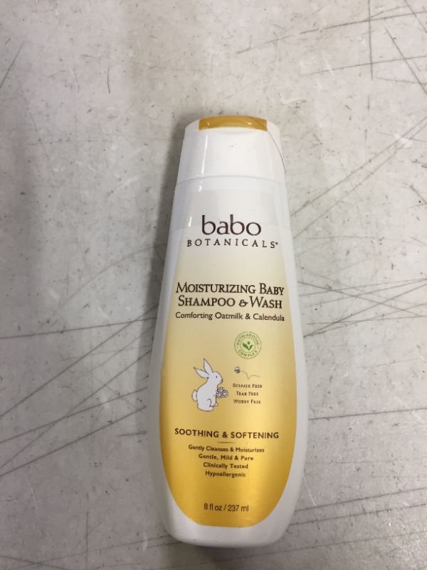 Photo 1 of Babo Botanicals Moisturizing Plant-Based 2-in-1 Shampoo & Wash - with Organic Calendula & Oat Milk - For Babies, Kids & Adults with Sensitive or Dry Skin & Scalp - Hypoallergenic & Vegan - 8 fl. oz.
