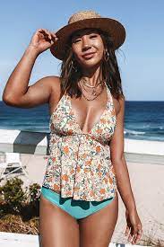 Photo 1 of Elodie Ditsy Floral Tie Back Halter Tankini large 
