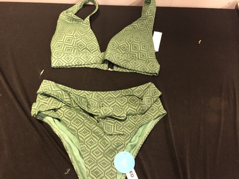 Photo 3 of Armani Green Back Hook High Waisted Bikini WOMENS SIZE SMALL 