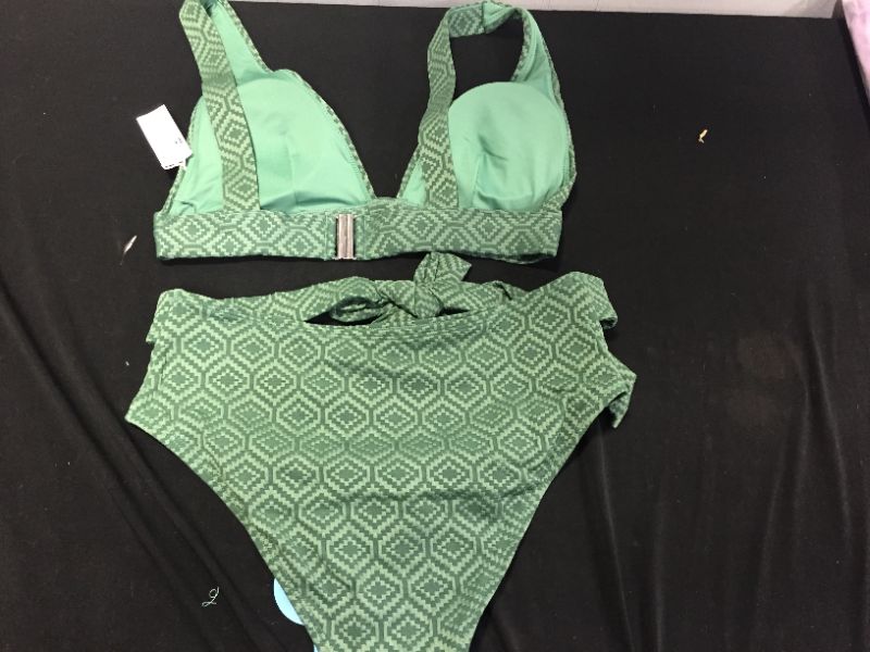 Photo 2 of Armani Green Back Hook High Waisted Bikini WOMENS SIZE SMALL 