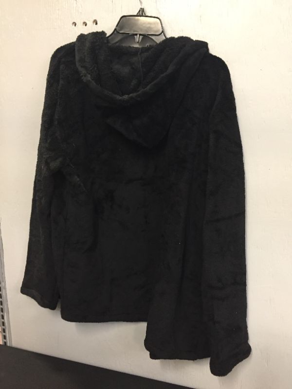 Photo 2 of fuzzy black cover up with hoodie (size L)