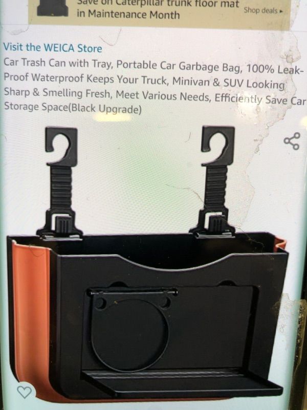 Photo 1 of  Car Trash Can with Tray, Portable Car Garbage Bag, 100% Leak-Proof Waterproof Car Container with Hanging Hook, Keeps Your Truck, Minivan & SUV Looking Sharp & Smelling to Meet Various Needs,
