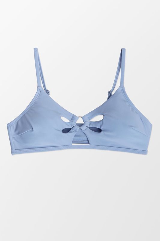 Photo 1 of Ayla Blue O-Ring Cut Out Bikini Top Size Medium NEW