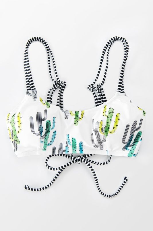 Photo 3 of Cactus Lover Strappy Bikini Top Size XXL NEW 