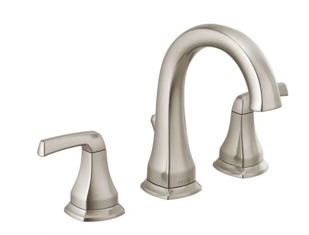Photo 1 of Portwood 8 in. Widespread 2-Handle Bathroom Faucet in SpotShield Brushed Nickel