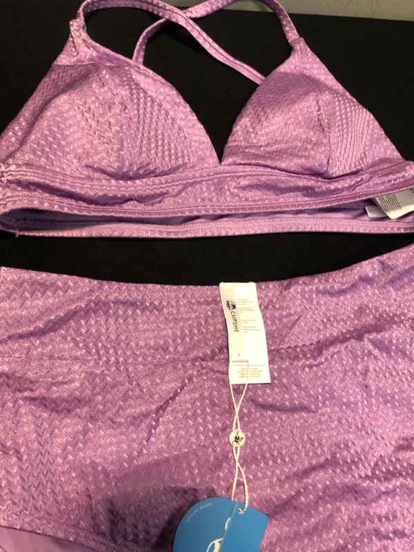 Photo 2 of 2 Piece Purple Bathing Suit Swimwear Size Large NEW