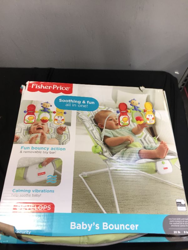 Photo 2 of Fisher-Price Baby Bouncer - Geo Meadow, Infant Soothing and Play Seat, Multi