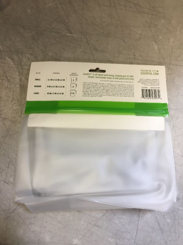 Photo 2 of (Set of 3) Heavy-Duty Food Storage Bag. Airtight Leak-proof Seal Lock. Flat stand-up base Reusable Silicone Container. Store, Microwave and Freeze