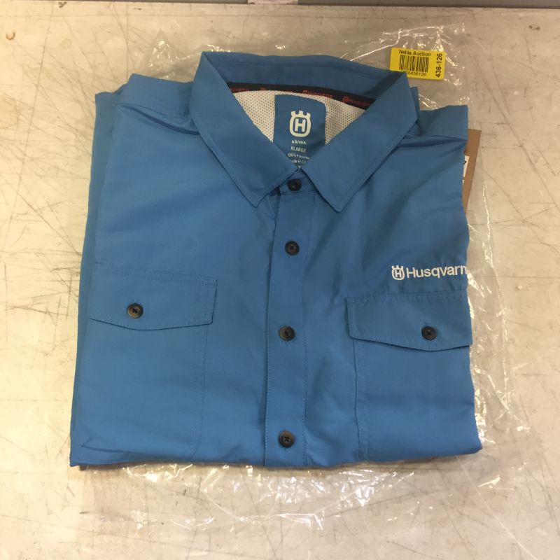 Photo 2 of Husqvarna Fishing Shirt, XLarge, Blue
