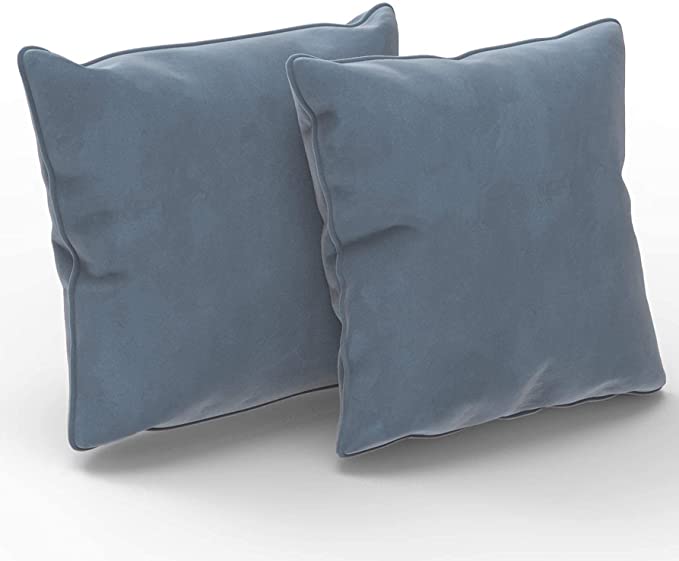 Photo 1 of Aoubate 18"x18" Pillow Covers 2-Piece, Made of Velvet and Invisible Zipper,Original Fabric Edging Suitable for Home Decoration Sofa Bedroom and car,Square Gray Blue
