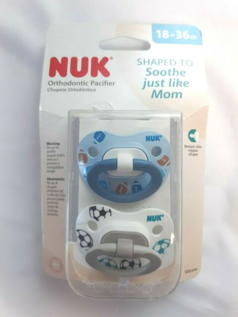 Photo 1 of Nuk Orthodontic Pacifier 18-36m 2 Pack Sports Soccer And Football