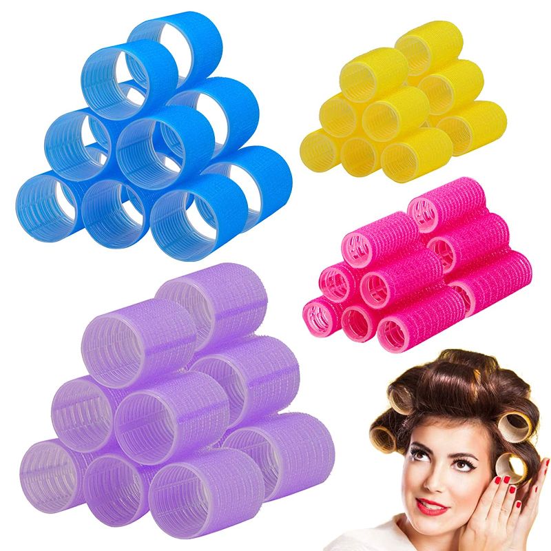 Photo 1 of 48Pcs Hair Rollers Self Grip Hair Curlers Salon Hair Roller Hair Dressing Tool 4 Size Large Medium Small Hair Curler for Women Long Short Hair Bangs 20Pcs Duckbill Hair Clips (Random Color)
