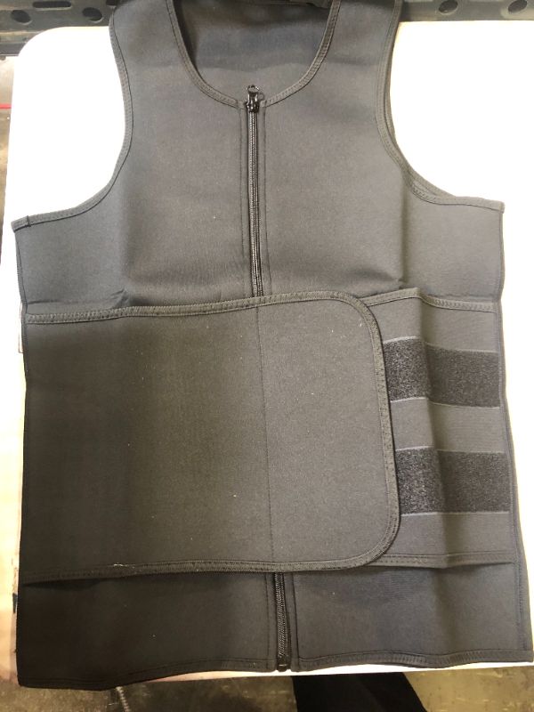 Photo 2 of Men 2-in-1 Waist Trainer Vest, Sweat Body Shaper Tank Top, Neoprene Zipper Adjustable Strap Workout Sauna Suit
