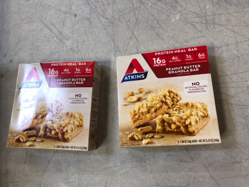 Photo 2 of Atkins Peanut Butter Granola Protein Meal Bar. Crunchy and Creamy. Keto-Friendly. (5 Bars) 2 pack--best by April 2022 
