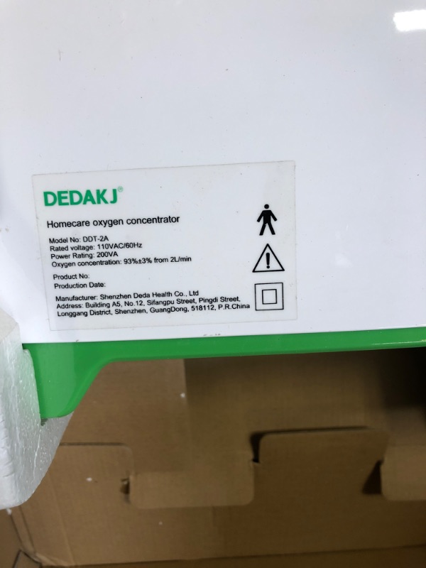 Photo 3 of ----SELL FOR PARTS----Oxygen Concentrator DEDAKJ DDT-2A 230W 2L-9L Oxygen Generator Making Machine Home Use Oxygen Generating Machine - 110V US Plug
