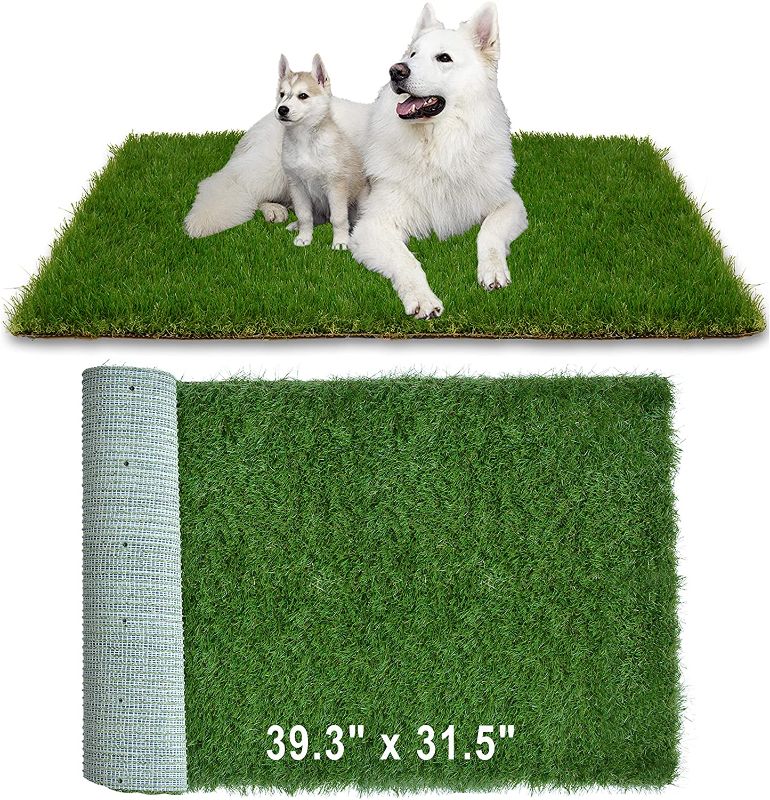 Photo 1 of Artificial Grass Patch for Dogs Potty Training 39.3X 31.5 inches, Soft & Pet-Friendly Turfs Dog Pee Pads for Medium and Large Breeds Indoor/Outdoor Use
