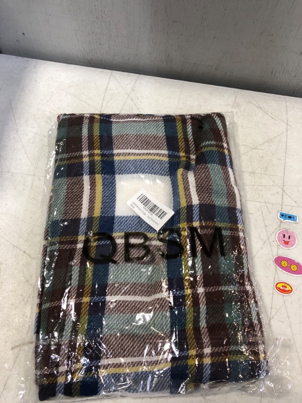 Photo 1 of QBSM Women Plaid Blanket Winter Warm Scarf Oversized Cozy Tartan Chunky Wrap Shawl Cape
