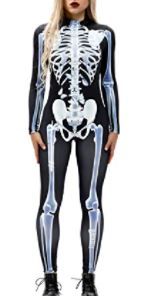 Photo 1 of Pink Queen Womens Halloween Cosplay Skull Skeleton Print Costume One-Piece Catsuit Bodysuit
\size L