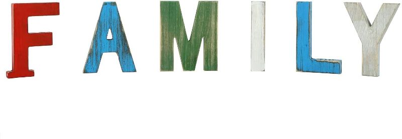 Photo 1 of 
Valorcielo Wood Family Sign Decorative,Wooden Block Letters Multicolor Rustic Sign Decor for Tabletop,Shelf,Fireplace or Mantel Centerpiece (FAMILY)