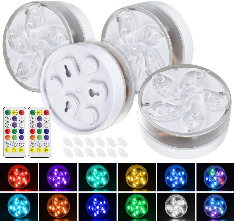 Photo 1 of 
Submersible Led Lights with Remote - Waterproof Underwater Magnet Led Light 16 Color Changing Lamp with 3pcs Suction Cup for Pool Vase Aquarium Decoration